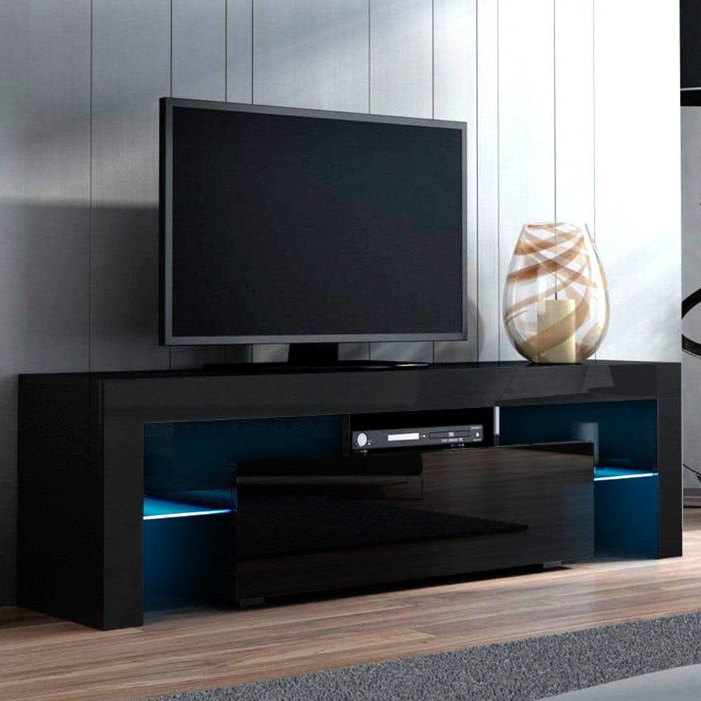 Marlook Entertainment Unit TV Cabinet LED 130cm Black Elo