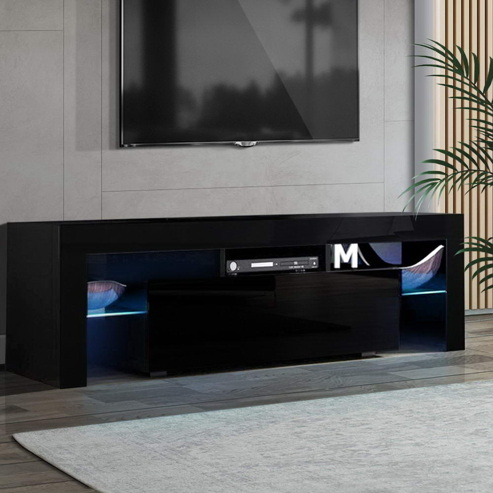 Marlook Entertainment Unit TV Cabinet LED 130cm Black Elo