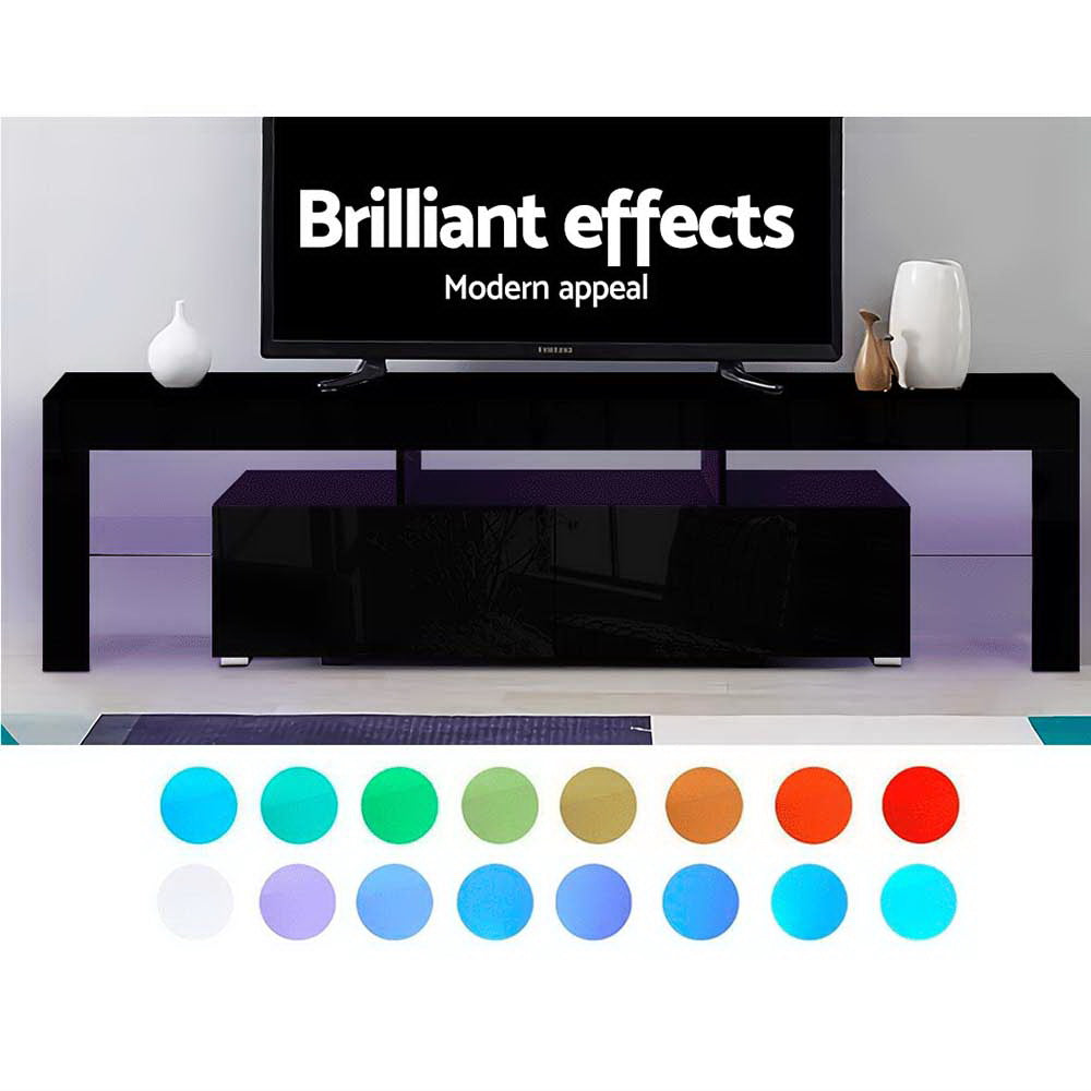 Marlook Entertainment Unit TV Cabinet LED 189cm Black Elo