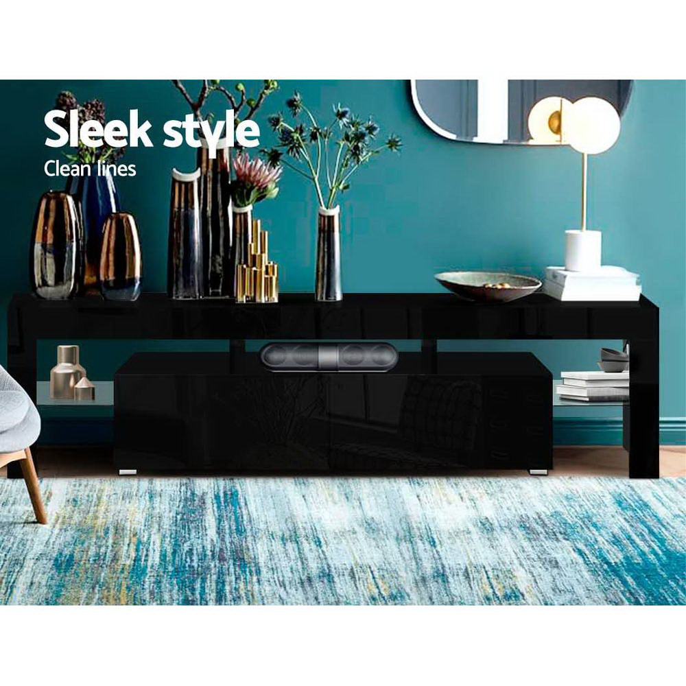 Marlook Entertainment Unit TV Cabinet LED 189cm Black Elo