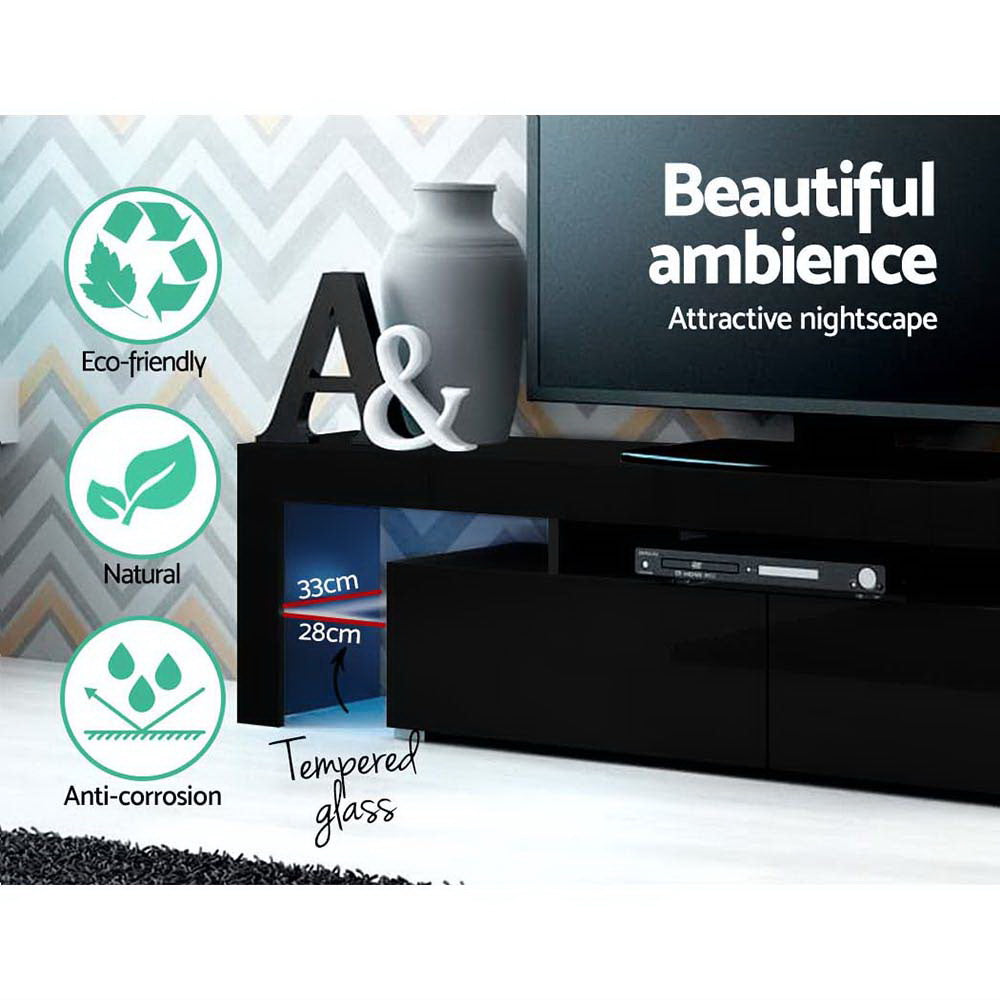 Marlook Entertainment Unit TV Cabinet LED 189cm Black Elo
