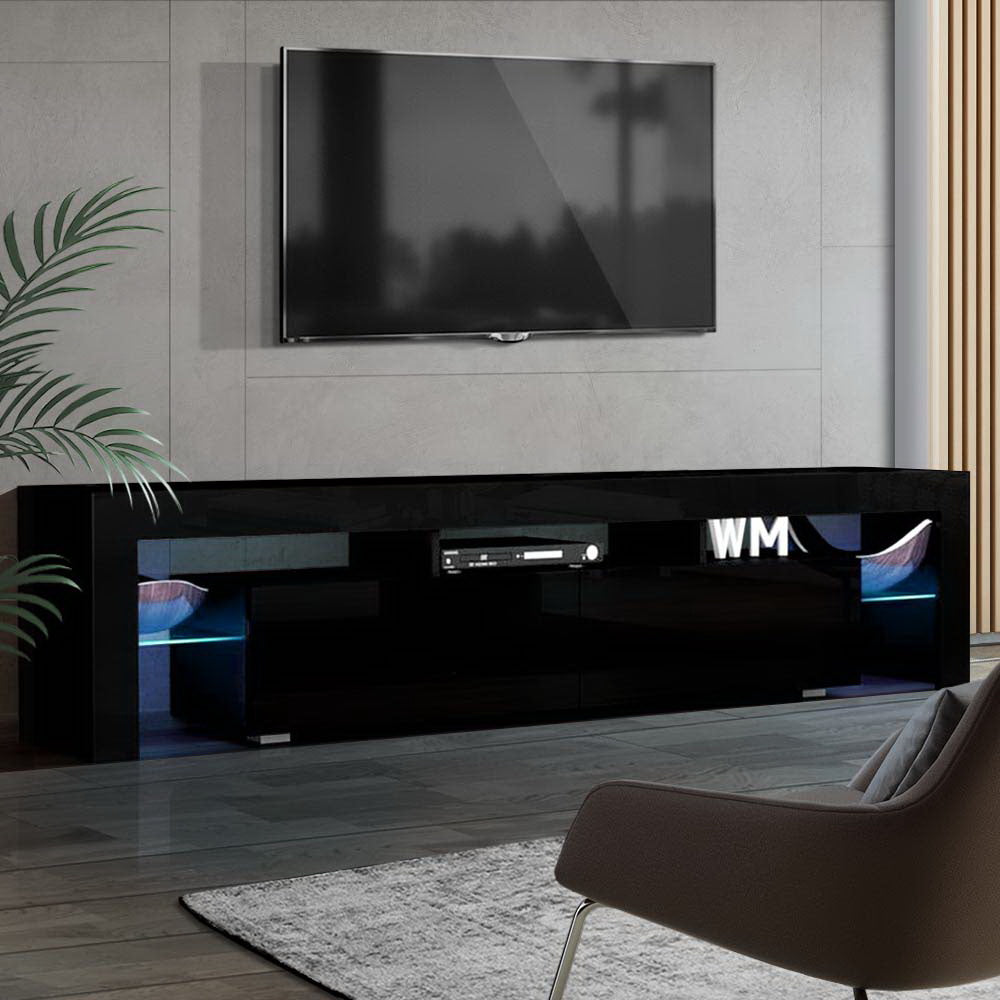 Marlook Entertainment Unit TV Cabinet LED 189cm Black Elo