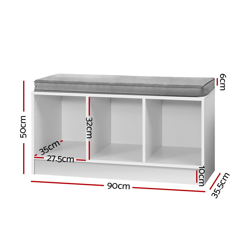 Marlook Shoe Rack Cabinet Bench White Zia