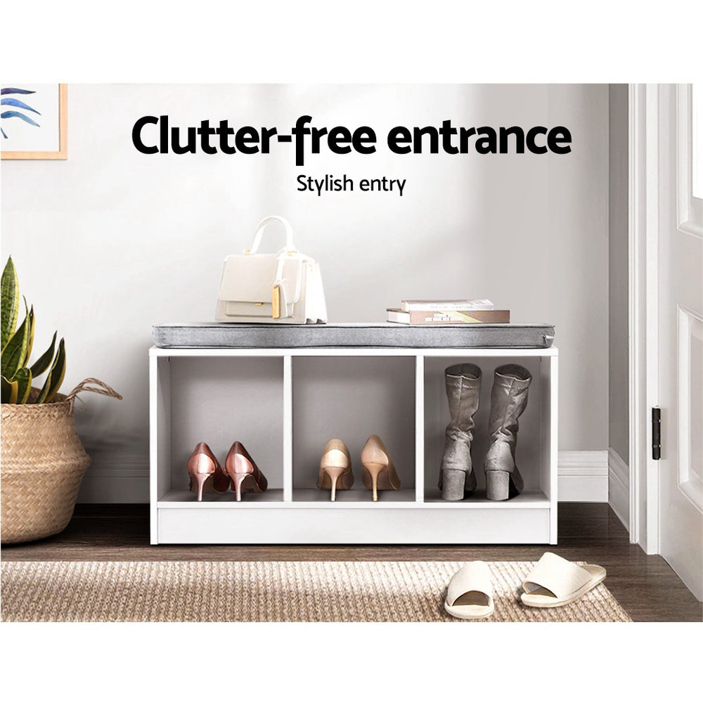 Marlook Shoe Rack Cabinet Bench White Zia