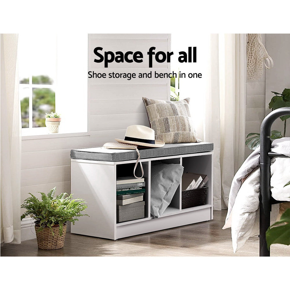 Marlook Shoe Rack Cabinet Bench White Zia