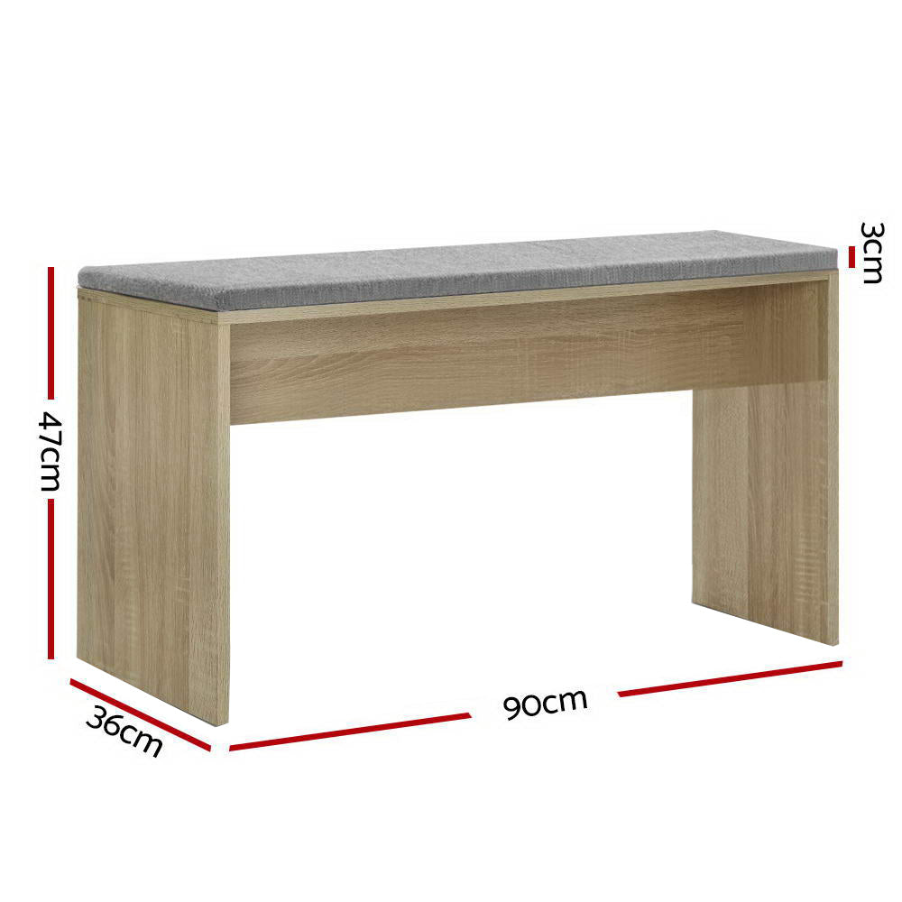 Marlook Dining Bench Upholstery Seat Wooden Chair Oak 90cm