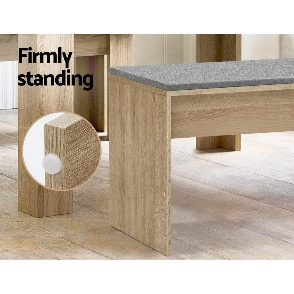 Marlook Dining Bench Upholstery Seat Wooden Chair Oak 90cm