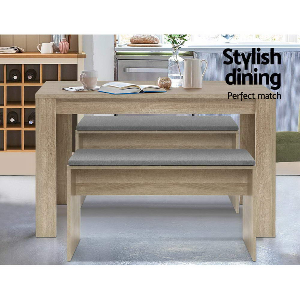 Marlook Dining Bench Upholstery Seat Wooden Chair Oak 90cm