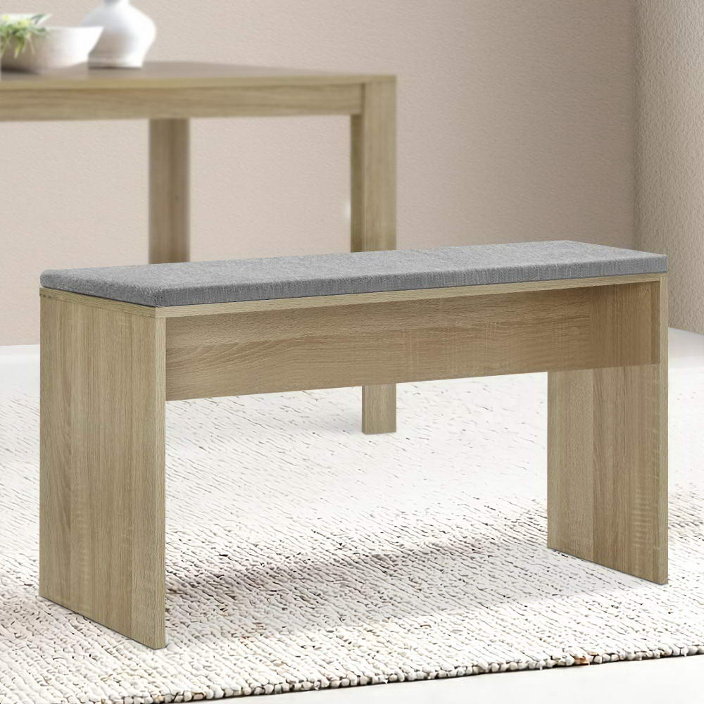 Marlook Dining Bench Upholstery Seat Wooden Chair Oak 90cm