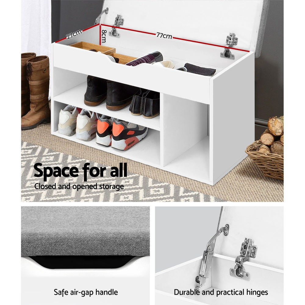 Marlook Shoe Rack Bench Shoe Cabinet White Allen
