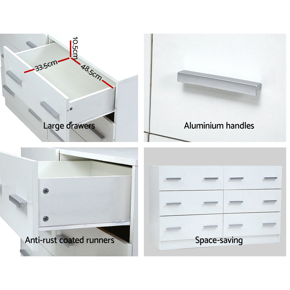 Marlook 6 Chest of Drawers - VEDA White