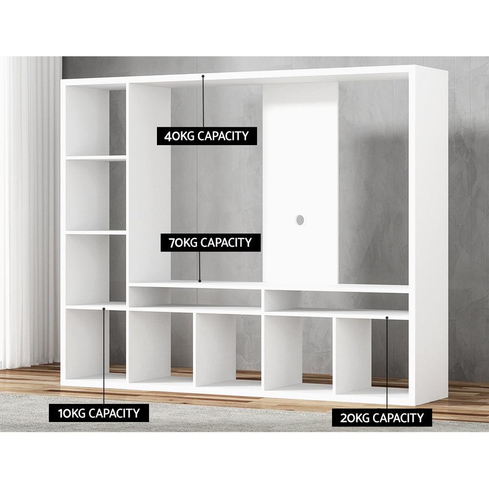 Marlook Entertainment Center Unit TV Stand TV Cabinet Open Shelves 183CM White