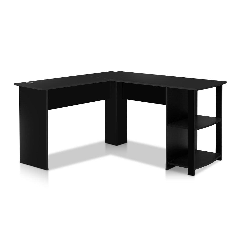 Marlook Computer Desk Shelf L-Shape Black 136CM
