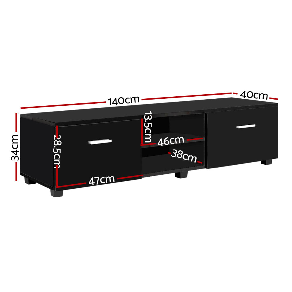 Marlook Entertainment Unit TV Cabinet 140cm Black Jim