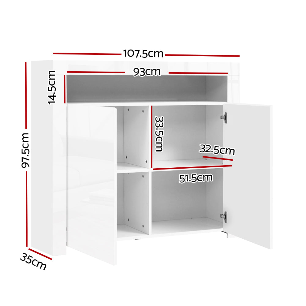 Marlook Buffet Sideboard LED - ARNO White