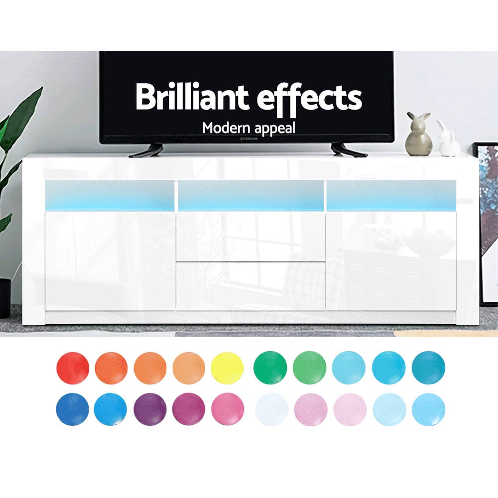 Marlook Entertainment Unit TV Cabinet LED 160cm White Anna