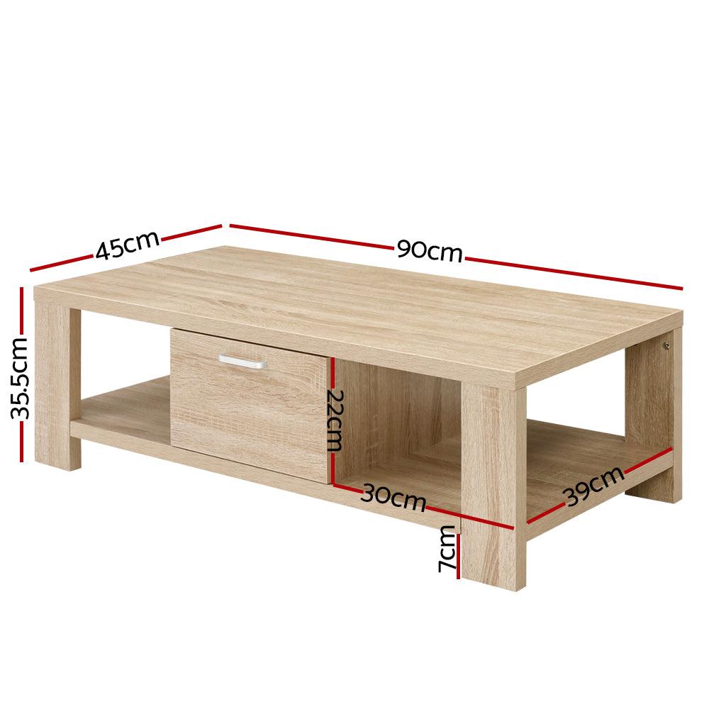 Marlook Coffee Table 1 Drawer Oak Maxi