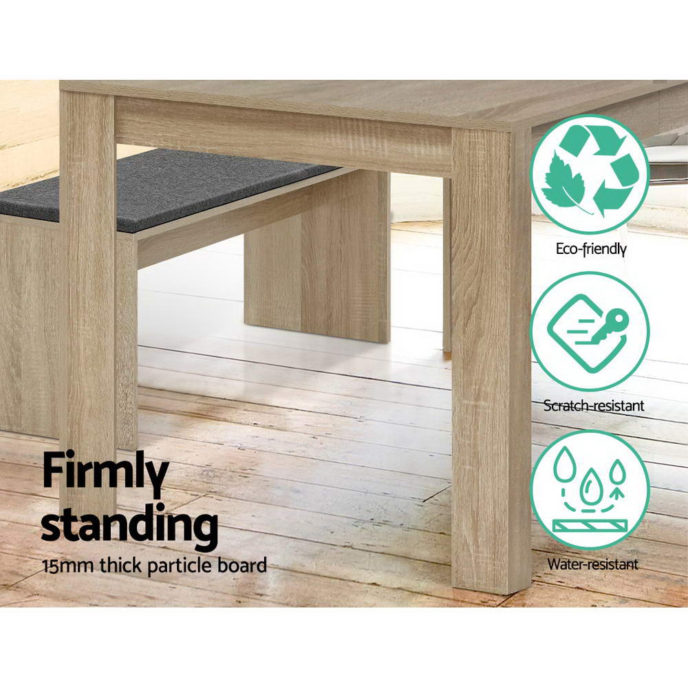 Marlook Dining Table Rectangular 4 Seater 120CM Oak Natu