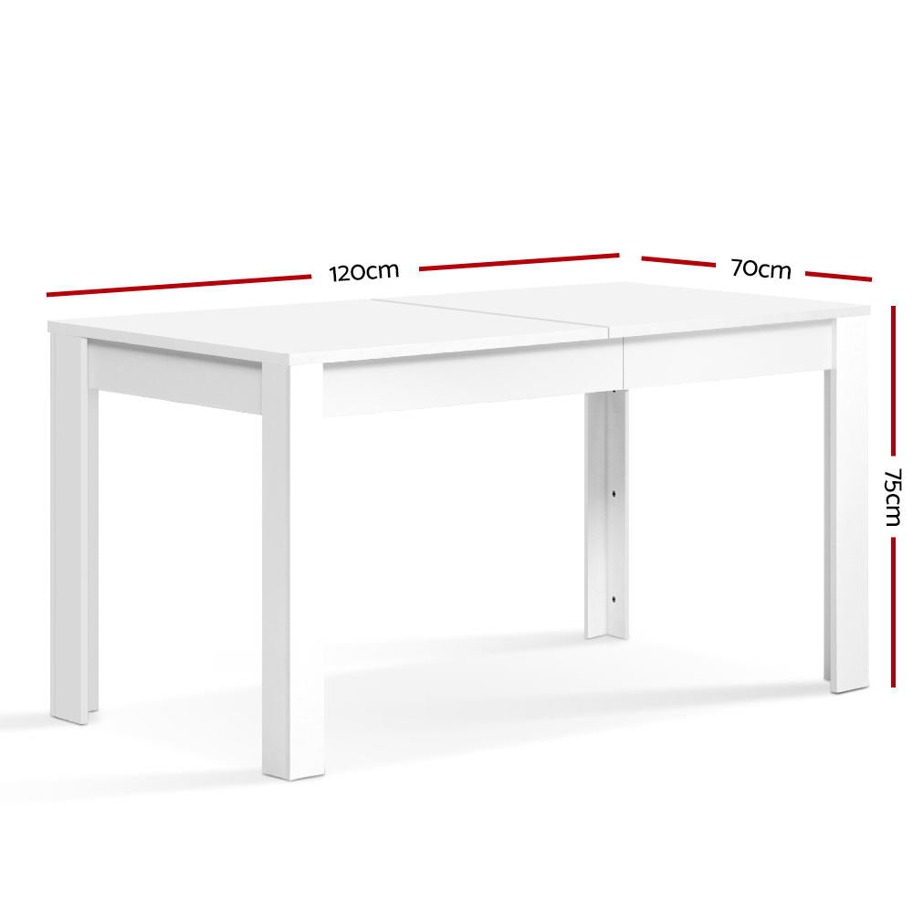 Marlook Dining Table Rectangular 4 Seater 120CM White Natu