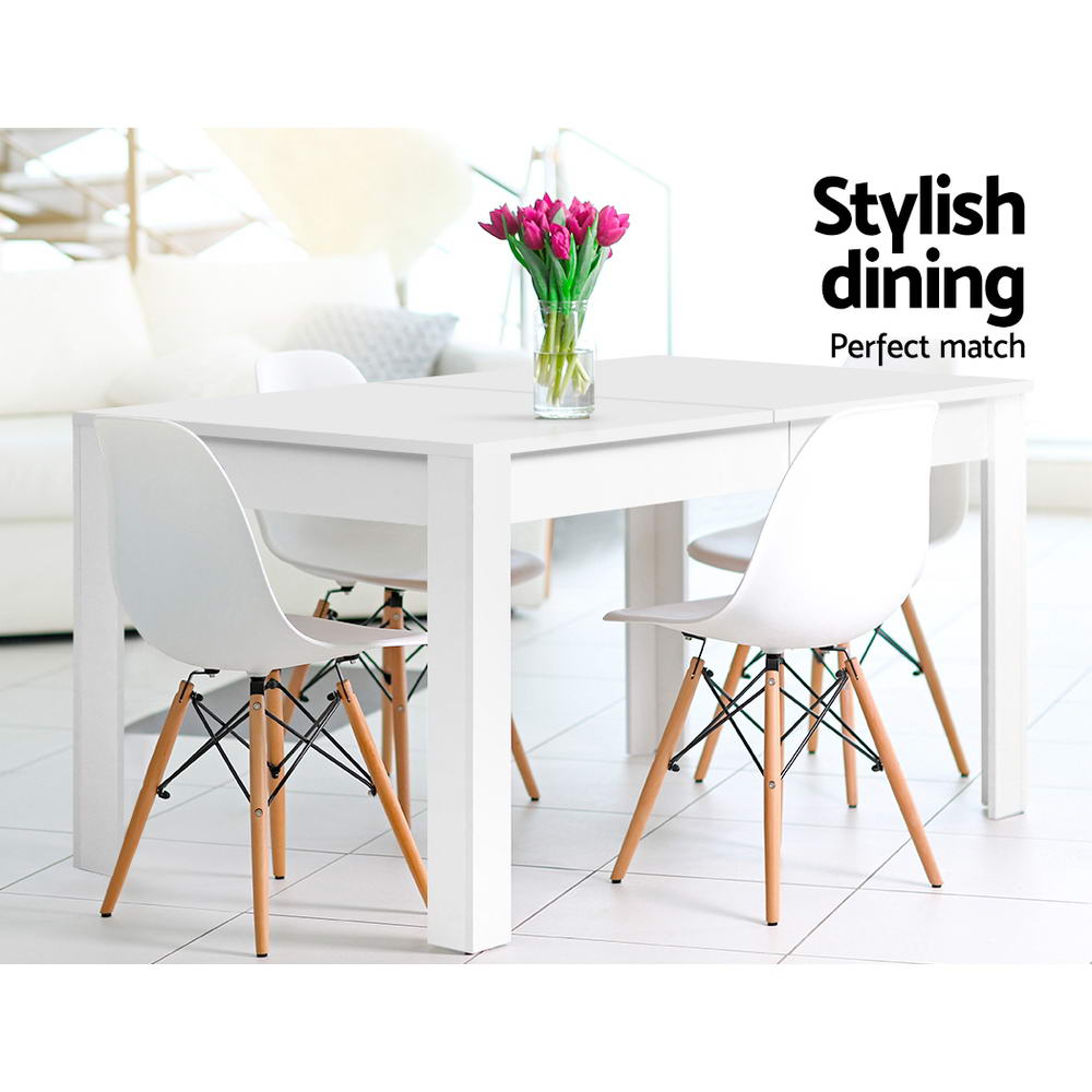 Marlook Dining Table Rectangular 4 Seater 120CM White Natu