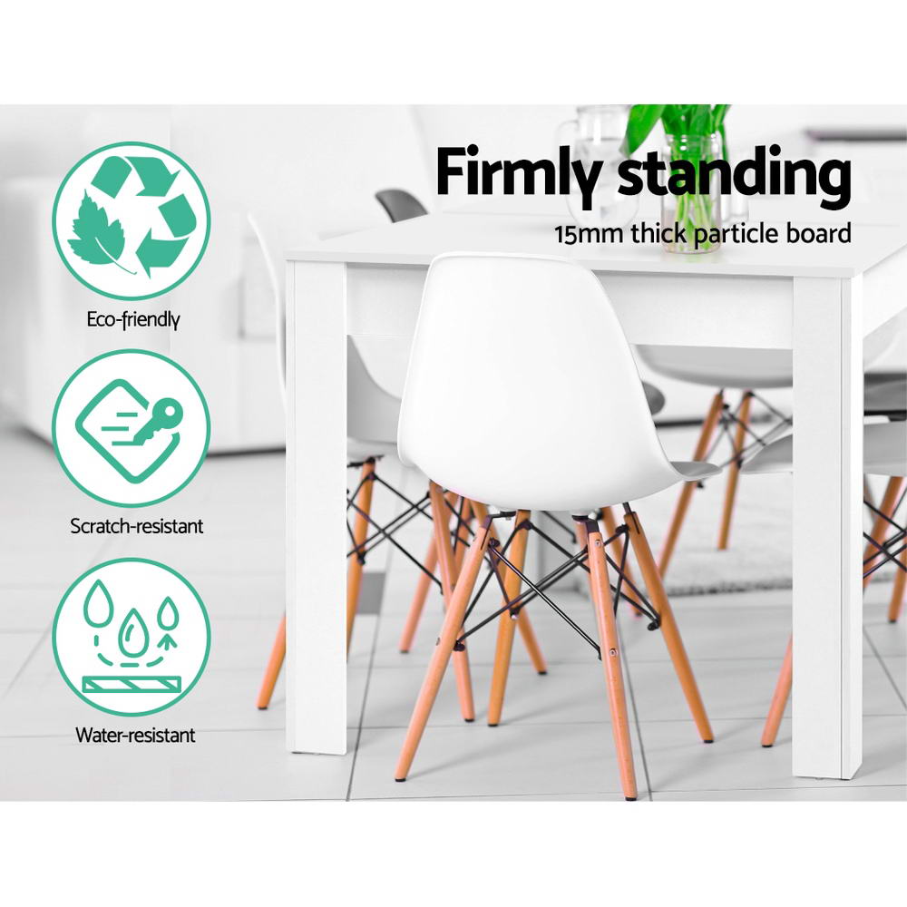 Marlook Dining Table Rectangular 4 Seater 120CM White Natu
