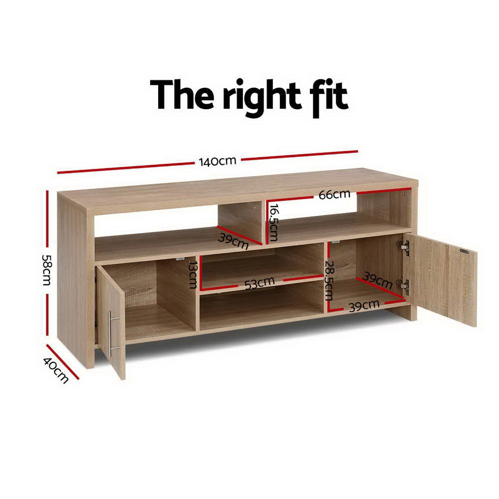 Marlook TV Cabinet Entertainment Unit 140cm Oak Ken