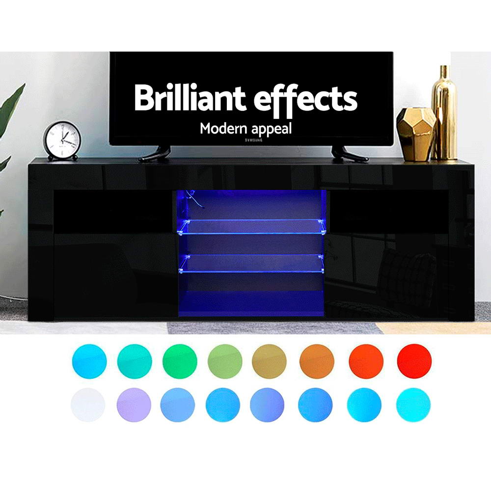 Marlook Entertainment Unit TV Cabinet LED 160cm Black Bobi