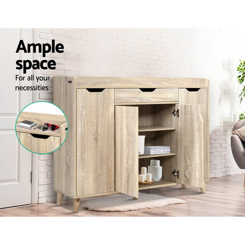 Marlook Shoe Rack Cabinet 26 Pairs Adjustable Pine Cissy