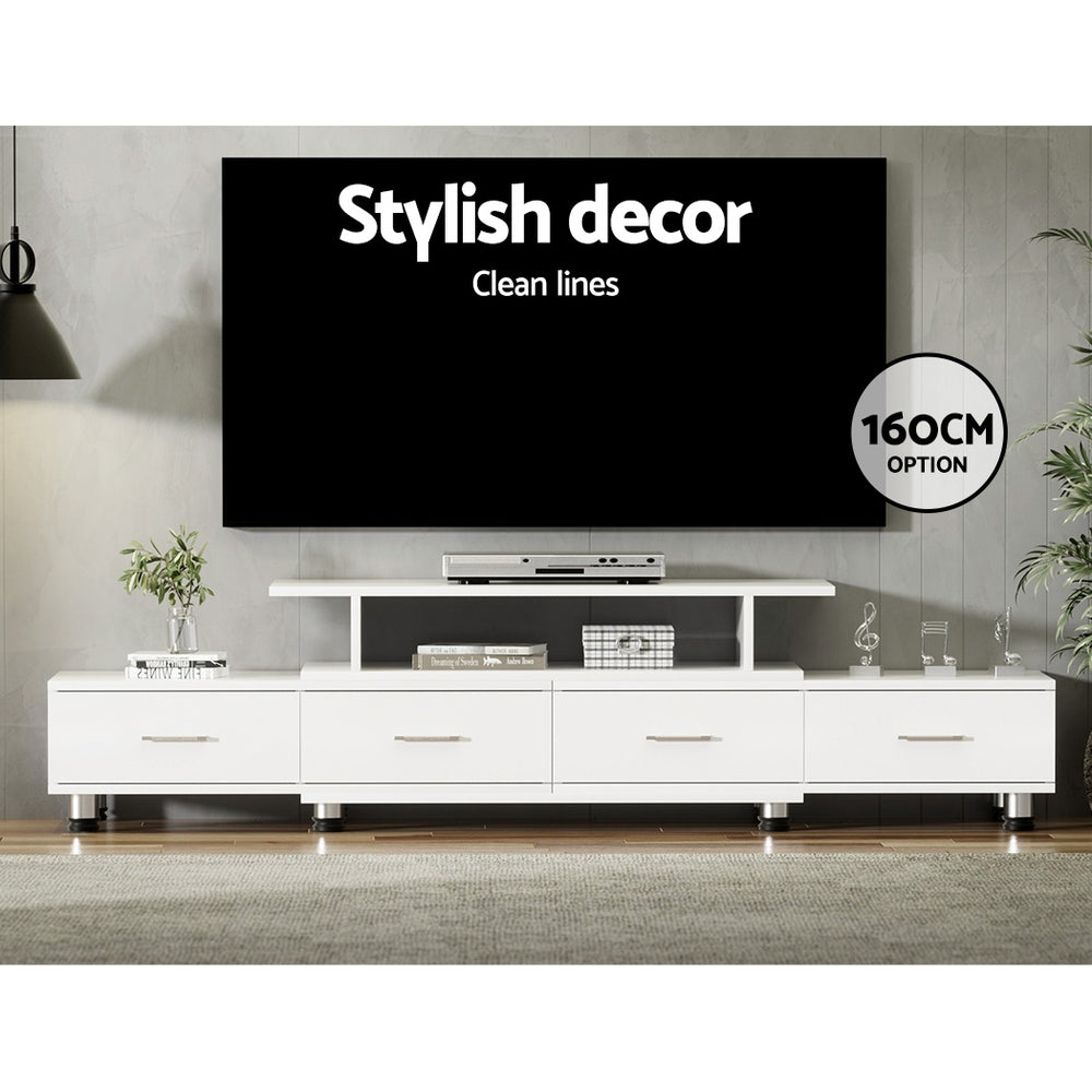 Marlook TV Cabinet Entertainment Unit Extendable 160CM To 220CM White