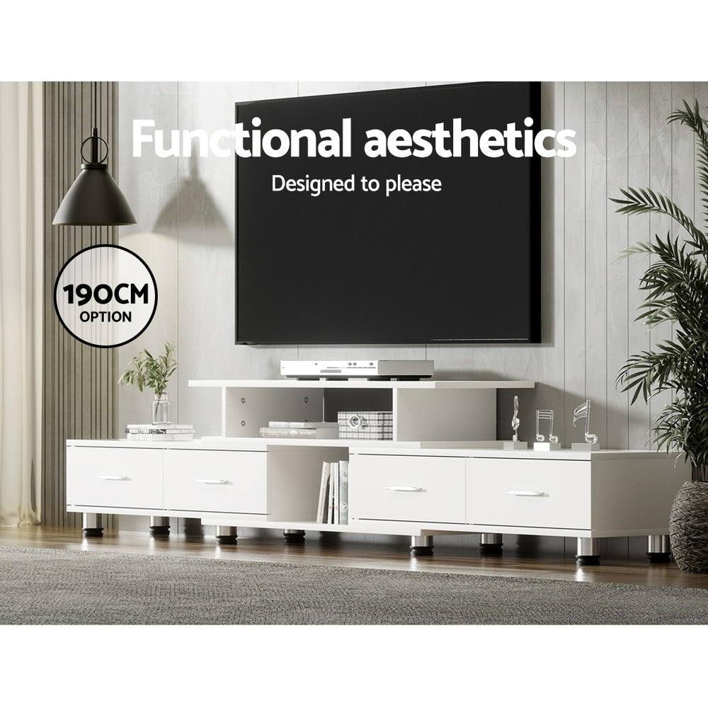 Marlook TV Cabinet Entertainment Unit Extendable 160CM To 220CM White