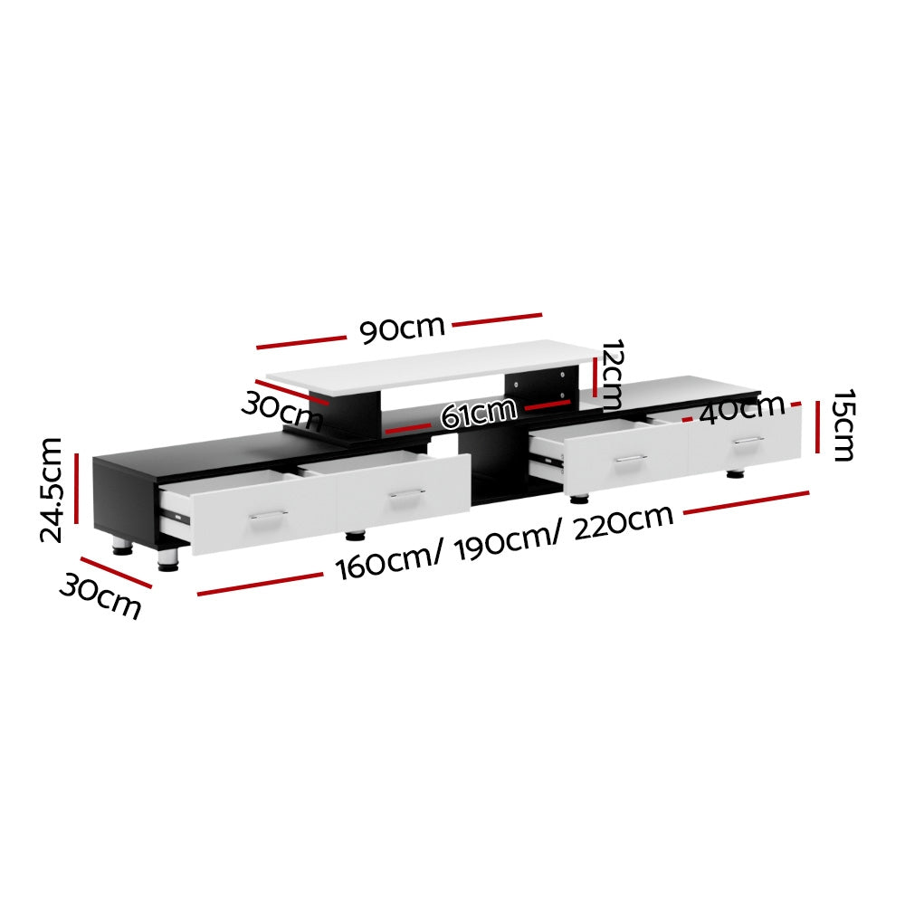 Marlook TV Cabinet Entertainment Unit Extendable 160CM To 220CM