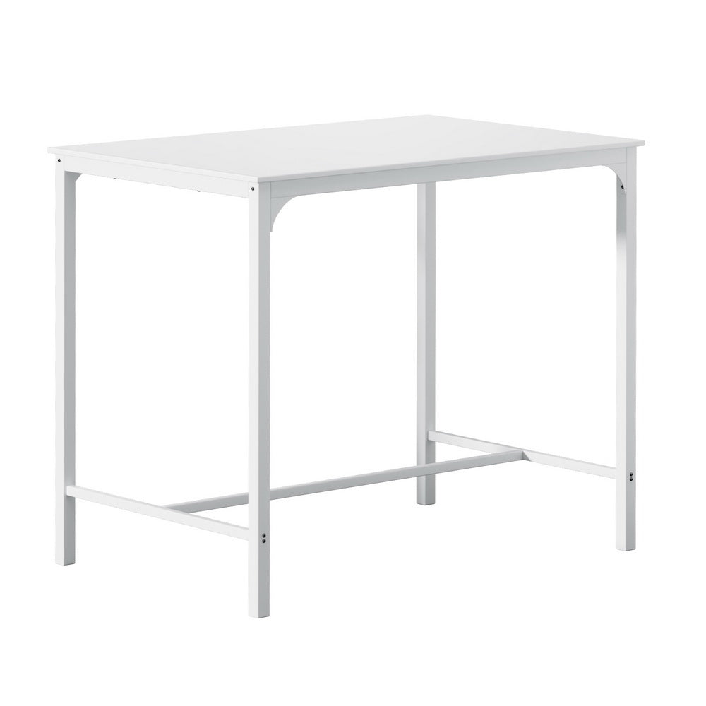 Marlook Bar Table Dining Desk High Kitchen Shelf Metal Legs Cafe Pub White
