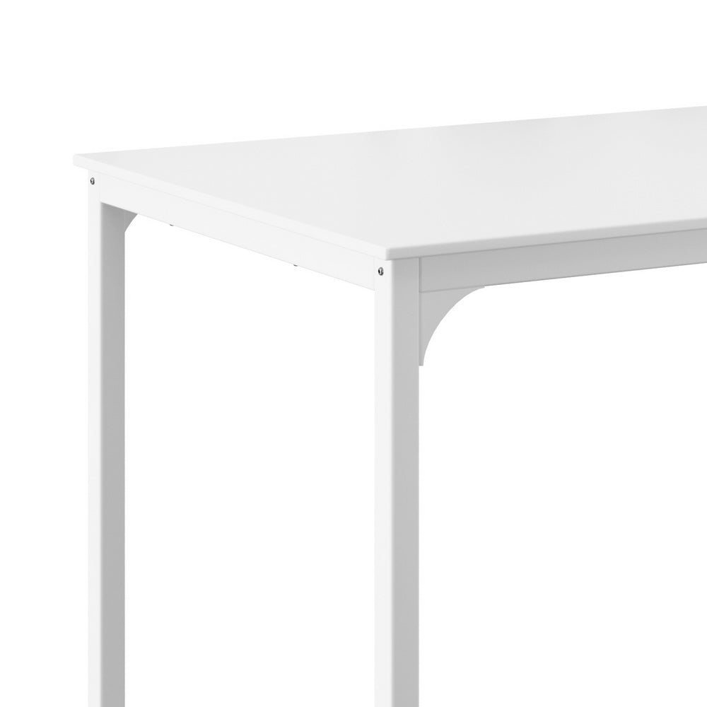 Marlook Bar Table Dining Desk High Kitchen Shelf Metal Legs Cafe Pub White