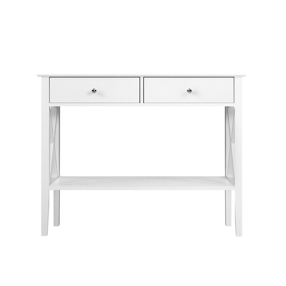 Marlook Console Table 2 Drawers 100CM White Chole
