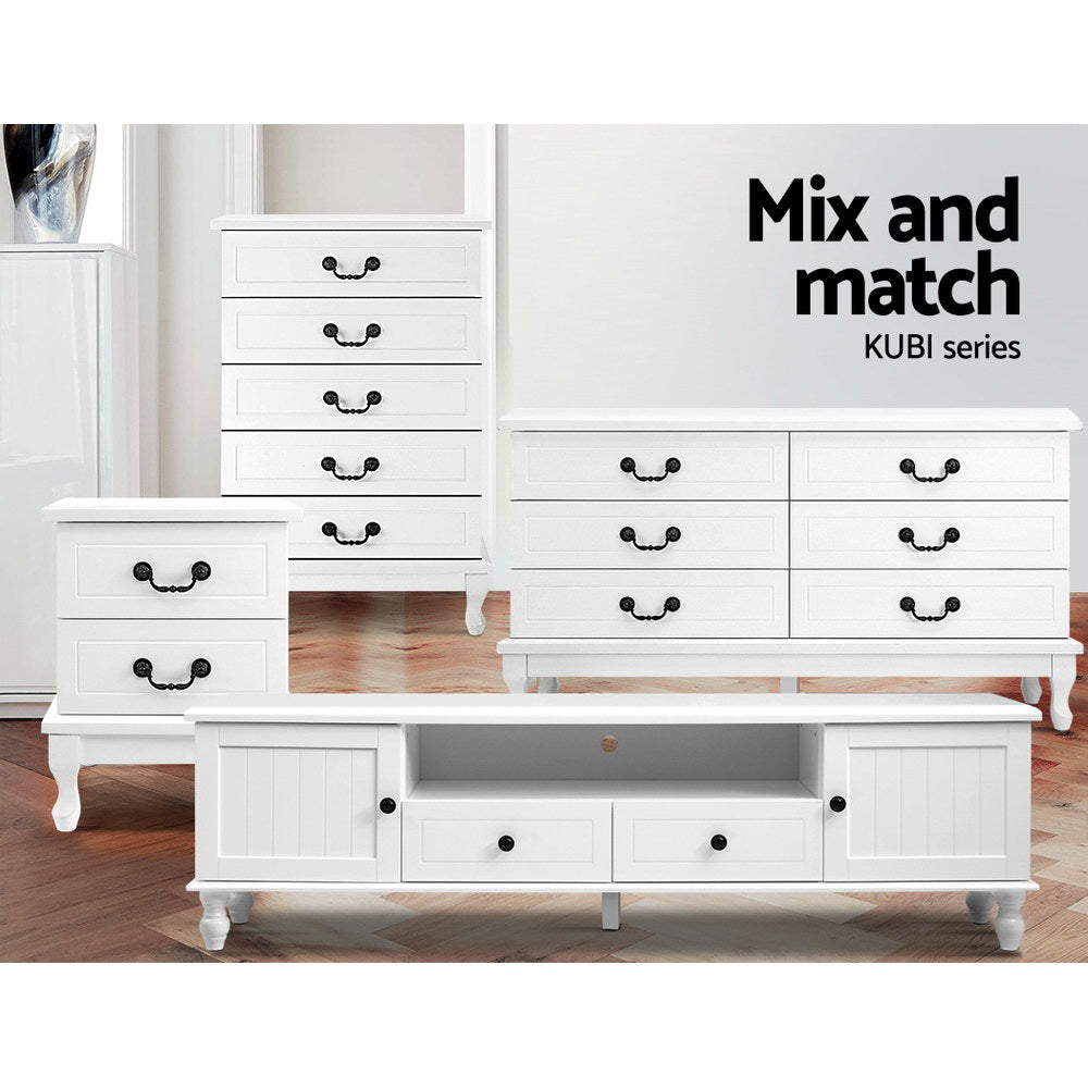 Marlook TV Cabinet Entertainment Unit 160cm White Kubi