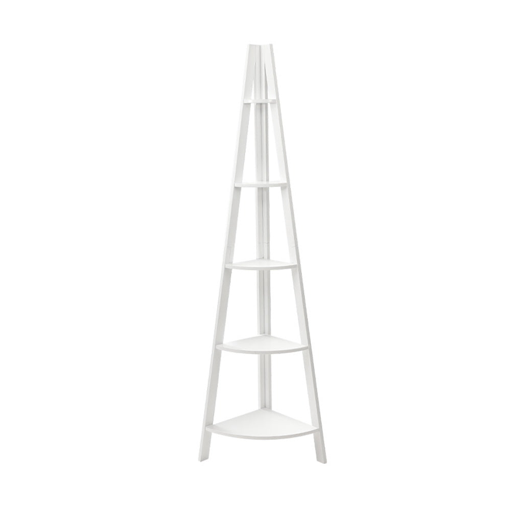 Marlook Bookshelf Corner Shelf 5 Tiers - CANE White