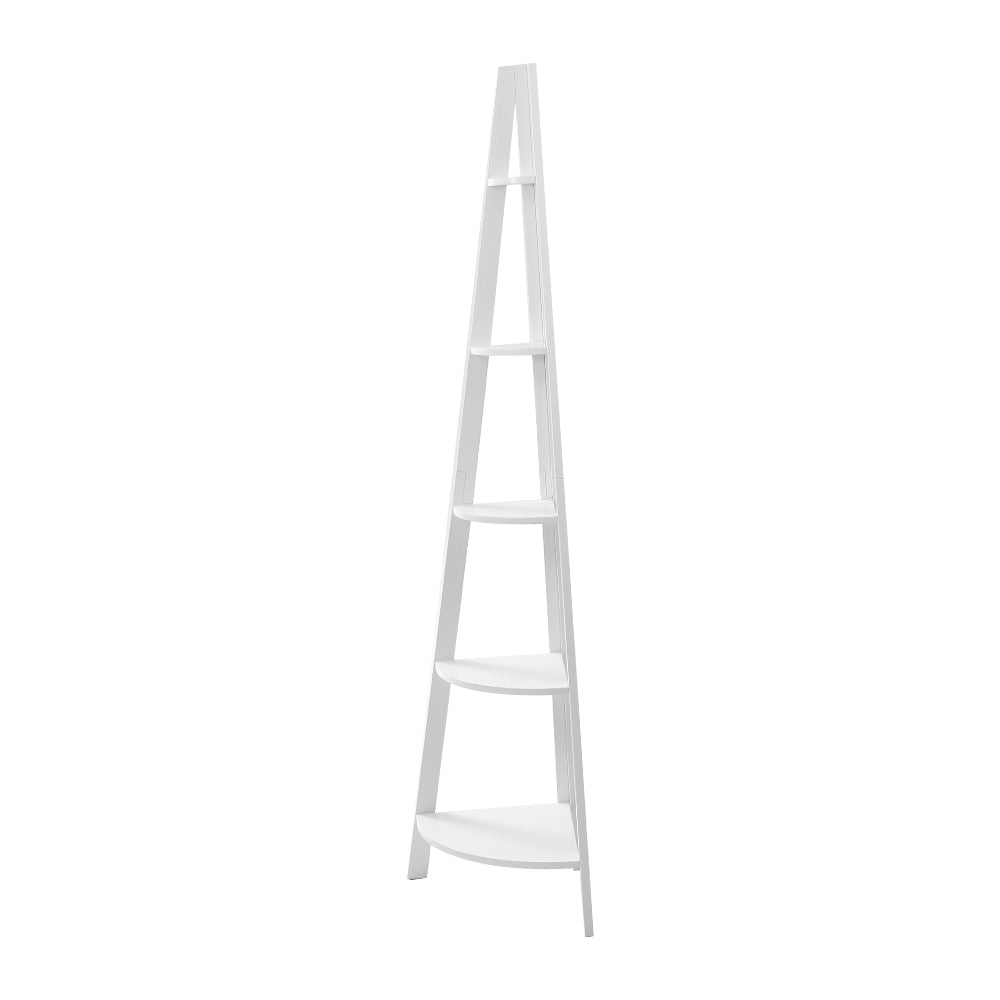 Marlook Bookshelf Corner Shelf 5 Tiers - CANE White