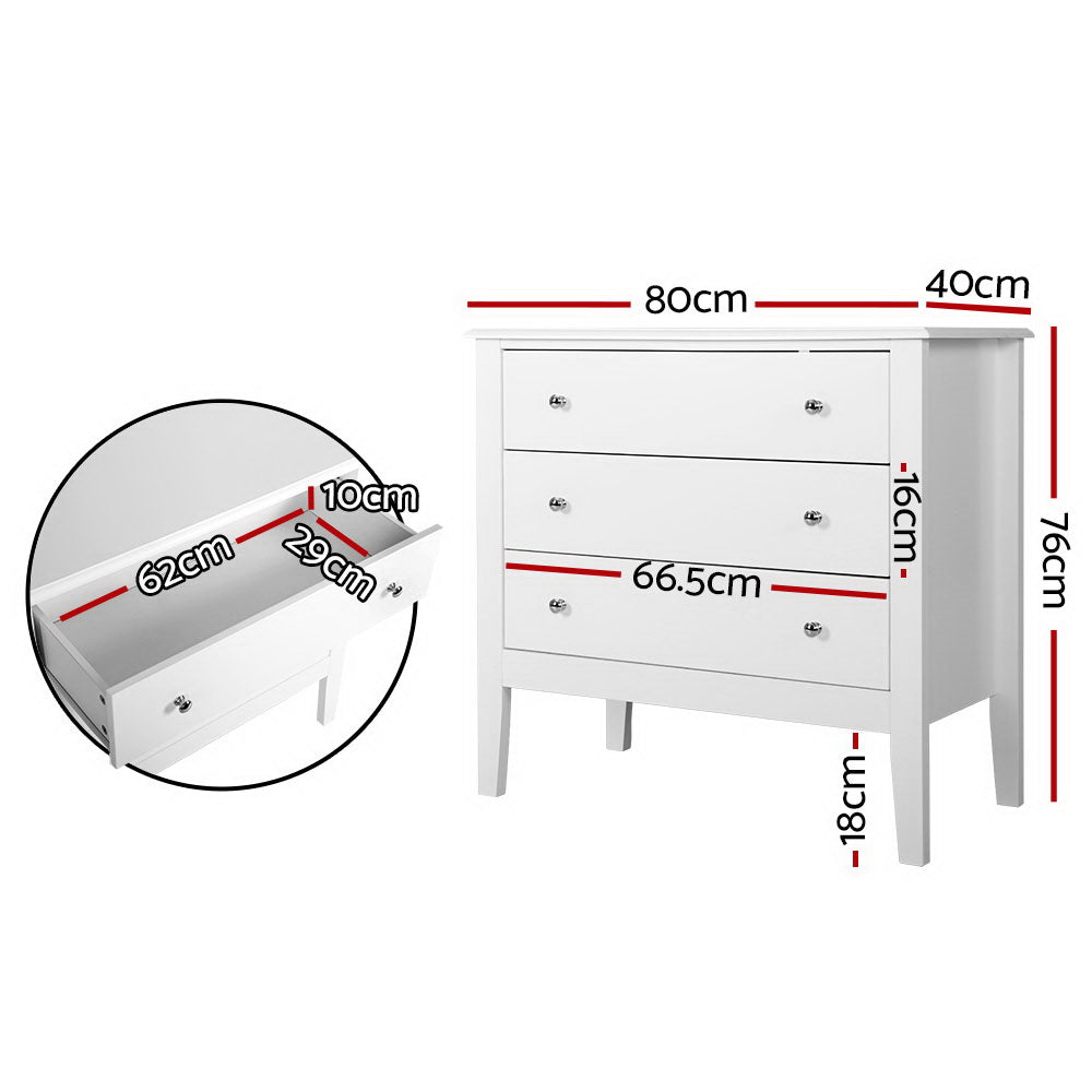Marlook 3 Chest of Drawers - BRITTANY White