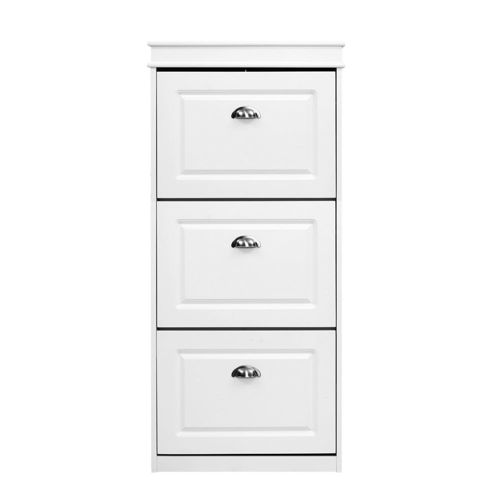 Marlook Shoe Rack Cabinet 18 Pairs 3-tier White Sena