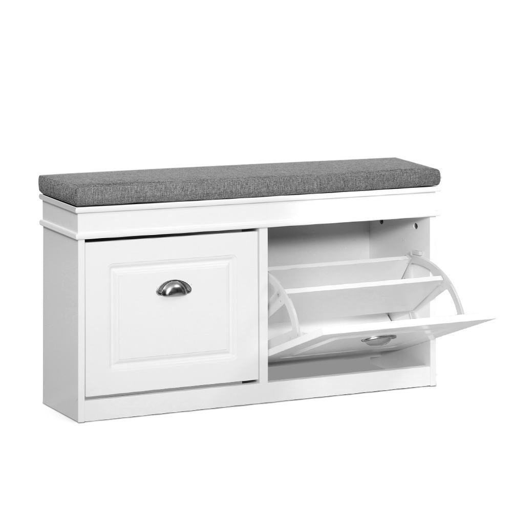 Marlook Shoe Rack Cabinet Bench 8 Pairs White