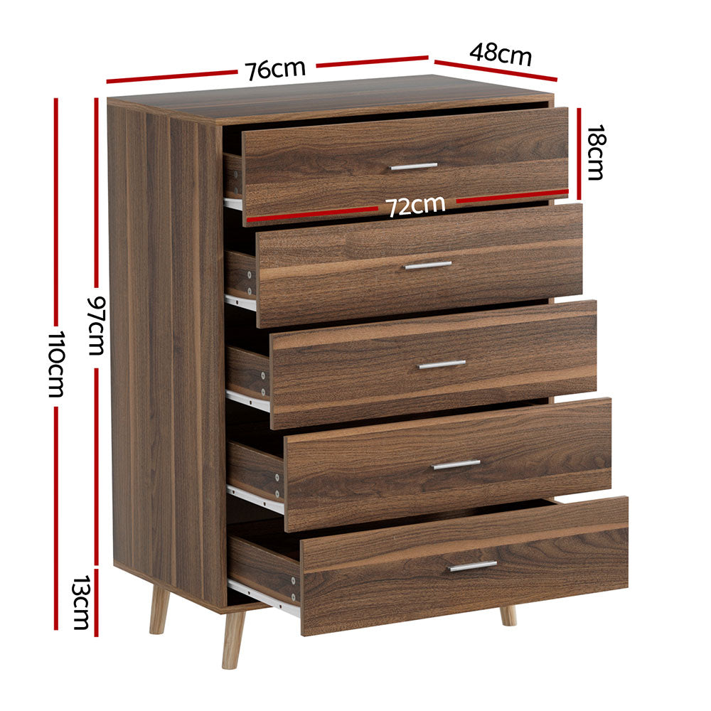 Marlook 5 Chest of Drawers - MIRI Walnut