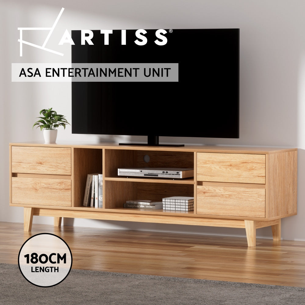 Marlook Entertainment Unit Stand TV Cabinet Storage Drawer Shelf 180cm Wooden