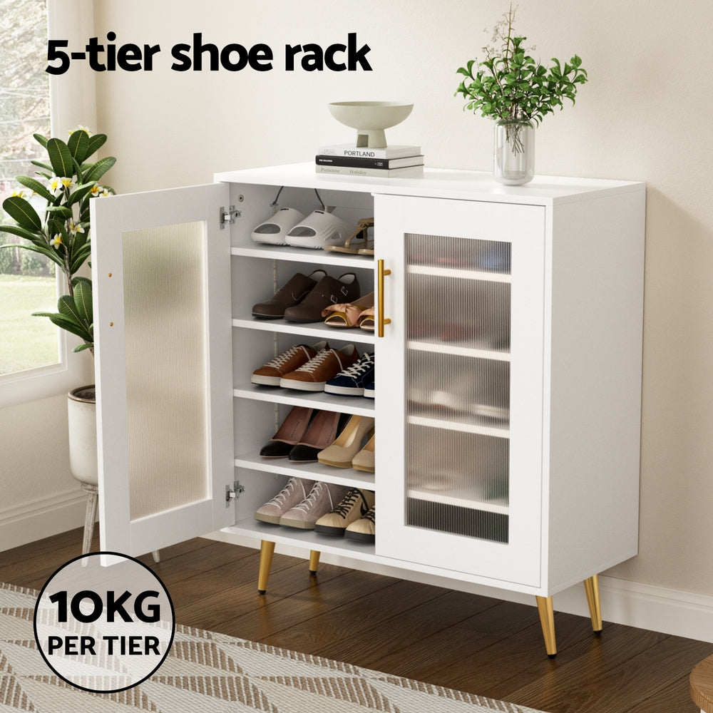 Marlook Shoe Rack 5-tier 20 Pairs Storage LED Light