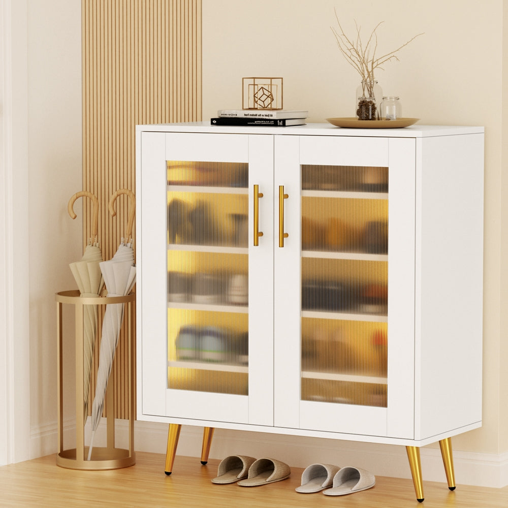 Marlook Shoe Rack 5-tier 20 Pairs Storage LED Light