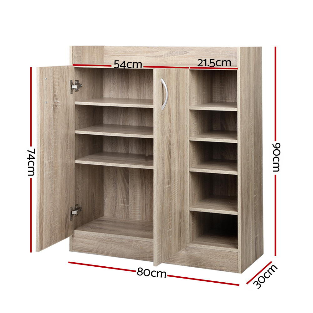 Marlook Shoe Rack Cabinet 21 Pairs Adjustable Shelves Pine Clair