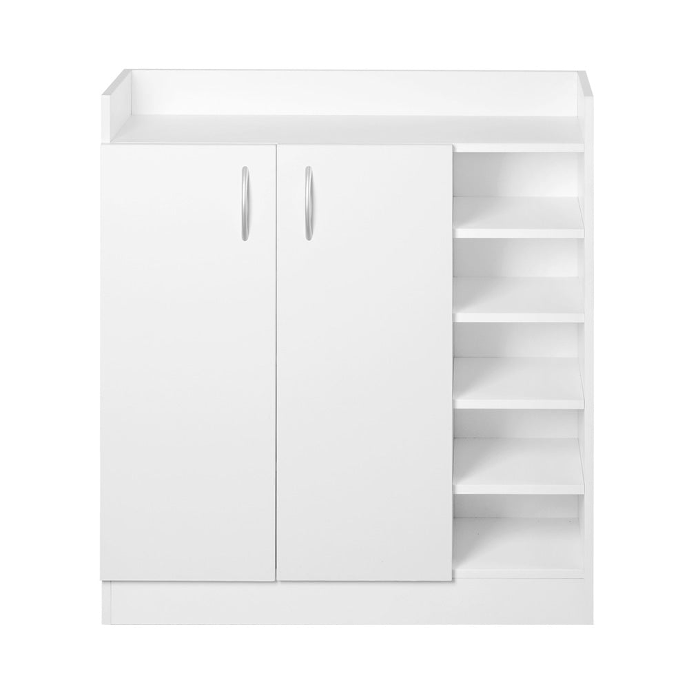 Marlook Shoe Rack Cabinet 21 Pairs Adjustable Shelves White Clair