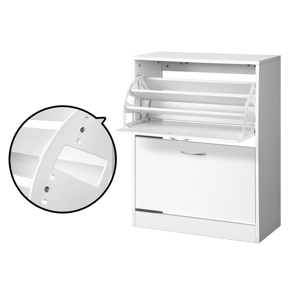 Marlook Shoe Rack Cabinet Adjustable Shelves 24 Pairs White Iris