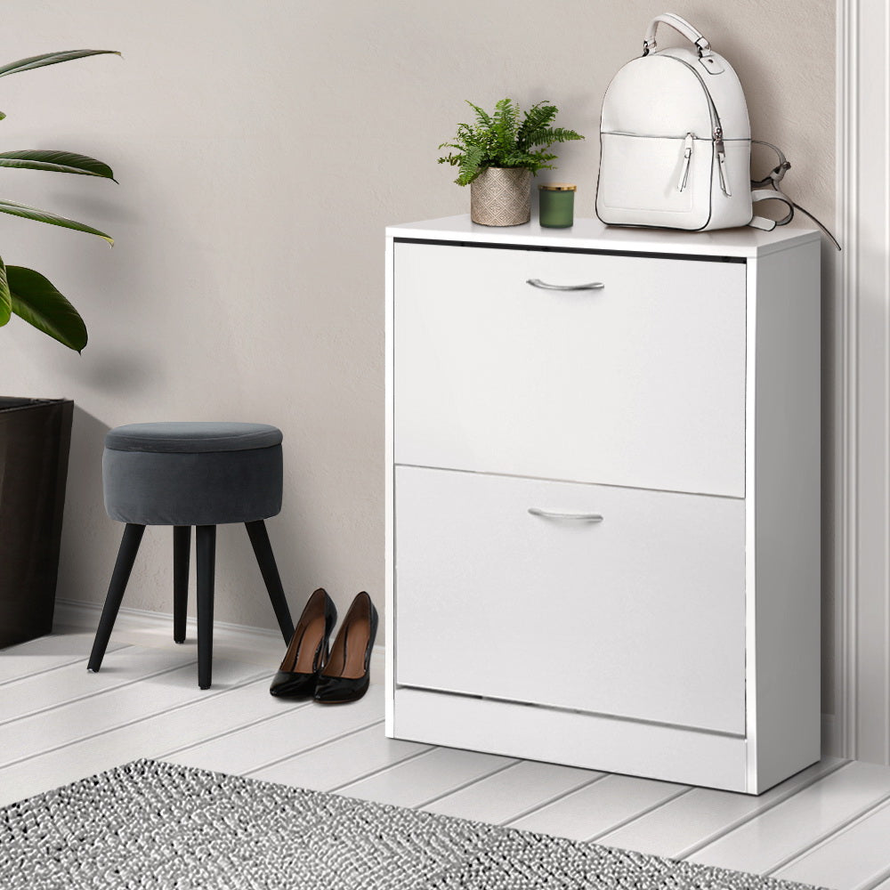 Marlook Shoe Rack Cabinet Adjustable Shelves 24 Pairs White Iris