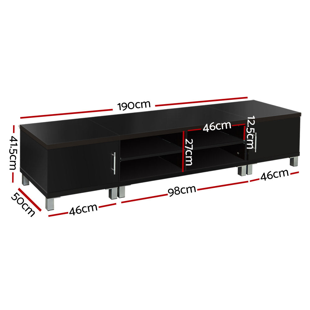 Marlook TV Cabinet Entertainment Unit 190cm Black Danson