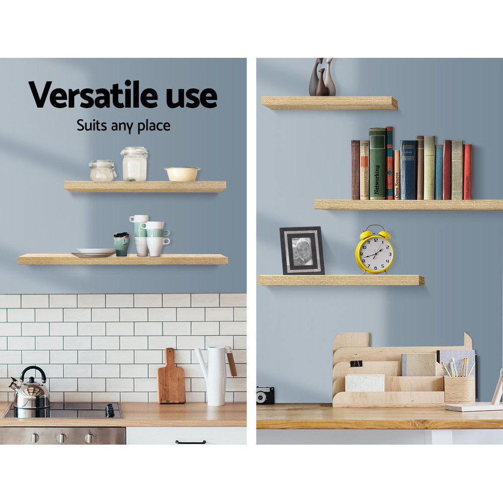 Marlook Floating Wall Shelf Set of 3 Oak